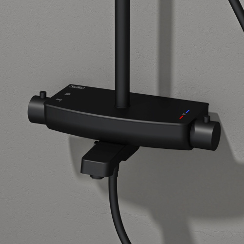 Душевая стойка Teska MIRA DK3680 настенная цвет черный с термостатом - фото 4